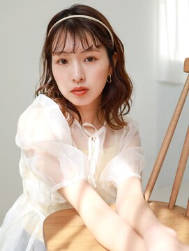 アイナミ ウィズ テトテ(AINM with tetote) 【AINM with tetote】前髪カール セミディ シアーカラー