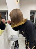 簡単スタイリング、裾カラーボブ