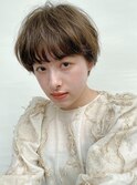 マッシュショート/くすみブラウン/パーマ