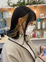 エイトヘアー(8 HAIR)&nbsp;イヤリングカラー イエロー×ボブ