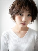 グレーベージュくせ毛風ひし形ショートマッシュt大宮20代30代
