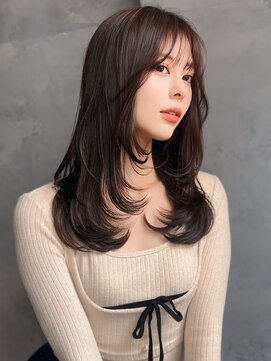 ロンドカスティーヨ 四日市(Lond castillo) 【前川薫子】ふんわりレイヤー ダークブラウンシースルーバング