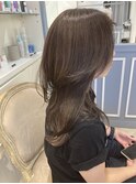 ココアブラウンワンホンレイヤーセンターパート赤羽美容室