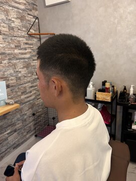 あずママの床屋さん 朝茶 ボウズスタイル