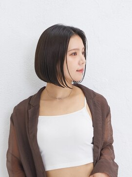 アーサス バイ ヘッドライト 新潟万代店(ursus by HEADLIGHT) 切りっぱなしボブ暗めカラーナチュラルブラウンココアブラウン