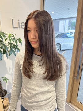 レイヤーカット/顔まわりレイヤー/グレージュ/ダブルカラー