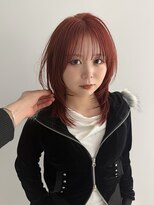 ノラ シンディ(NORA CYNDY) レッドオレンジ ワインレッド サーモンピンク ハッシュカット