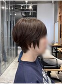 ◇大人40代50代60代ショートボブ丸みショート白髪ぼかし