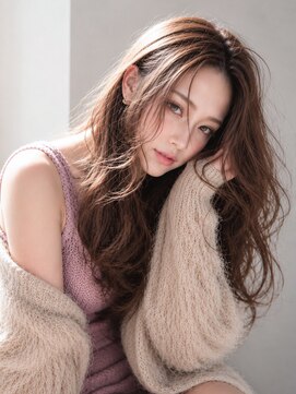 シオン(shion) ロング顔周りレイヤー韓国ヘアオリーブベージュ_F31760