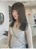 顔まわりレイヤー×オリーブベージュ