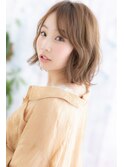 ミルクティベージュでフェミニン☆くせ毛風ボブディa