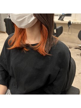 エイト プラット 渋谷2号店(EIGHT plat) インナーカラー/オレンジイヤリングカラー