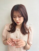 〈藤間〉ナチュラル韓国ガーリー/顔周りレイヤー/ピンクブラウン
