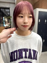テトヘアー(teto hair) ピンクベージュピンクカラーオシャレパッツンボブ