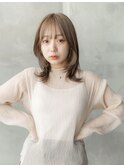 大人かわいい前髪セシルカットココアブラウンフリンジウェーブ