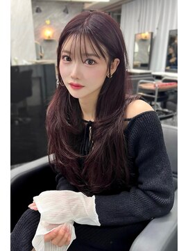 ランズ(LANDS) カシスピンクレイヤーカット 【韓国ヘア 大阪 梅田】