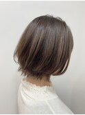 くびれレイヤー　大人ボブ　ウルフレイヤー　外ハネ　縮毛矯正