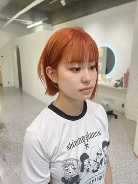 シエル 一社(cher) ブリーチ1～2回　夏のオレンジヘア