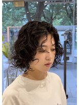 シアン 矢場町店(CYAN.)&nbsp;黒髪ボブパーマ×ウェー