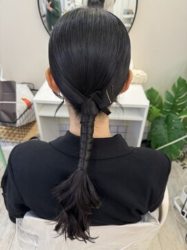 ヘアメイクアンドセットサロン リッコ(Hair make&set salon Ricco) 大人可愛いツインお団子/梅田ヘアセット
