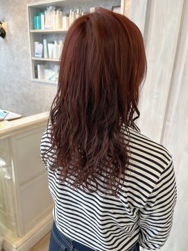 キャアリー(Caary) 福山市美容師求人スタッフ募集中ブリーチなしオレンジカラー20代