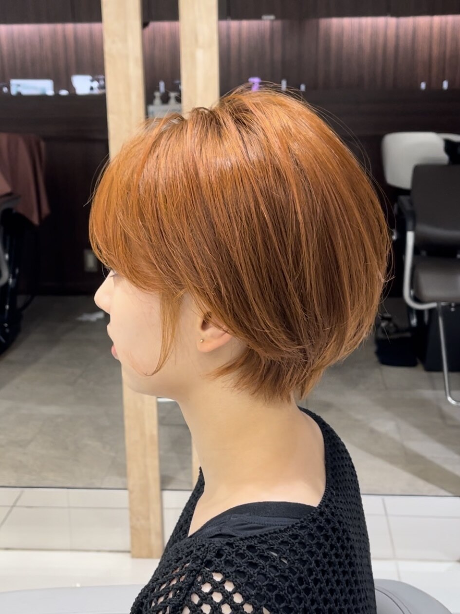 ショートボブ×オレンジブラウン：L230833378｜アース 調布店