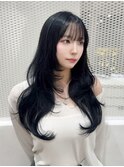 韓国レイヤー黒髪スタイル(20代/30代/韓国/髪質改善)A98