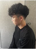 メンズ前下がりマッシュスペインカール質感重視パーマ