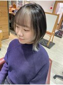 ウルフボブ×前髪インナーカラーホワイトベージュ