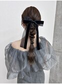 20代30代◎華やかヘアセットポニーテールで褒められアレンジ