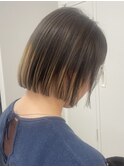 裾グラデーション×切りっぱなしボブ