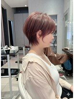 アース 大曽根店(HAIR&MAKE EARTH)&nbsp;earthショートレイヤーボブミルクティー丸みショートボブ