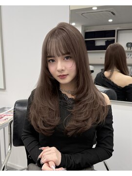 ディジョン 自由ヶ丘(Dijon) 韓国顔まわりレイヤーカットグレージュオリーブベージュブラウン