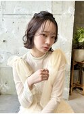 抜け感ハーフアップスタイル