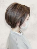 30代40代白髪ぼかしハイライト×ナチュラル透明感アッシュカラー
