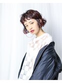 SHORTBOB［ショートバング・赤髪・パーマ］