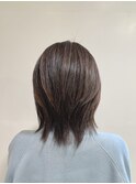 ウルフカット×立体感ハイライト