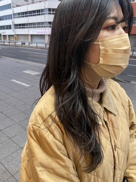 アグランテトラ 野田阪神店(a Gland tetra) バウンシーカール×チャコールグレー20代30代大人可愛いロング