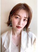 ブリーチなしベージュ外ハネボブ