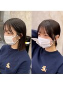 サイドバング、おくれ毛、前髪カット、小顔カット