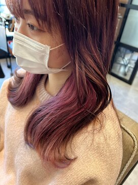 ナンバー リコ 名駅 ジャム 名古屋(N° rico JAM) インナーカラー　エギョモリ　顔まわりレイヤー