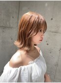 ダブルカラーブリーチなしミルクティーベージュ韓国ボブ