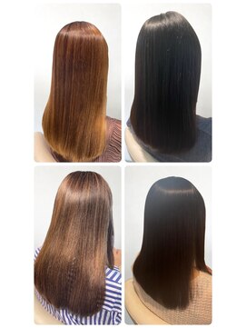 美容室フルール 20代30代40代髪質改善カラーアッシュベージュ艶感ストレート