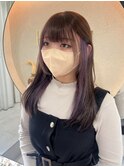 オリーブカラー×インナーパープル