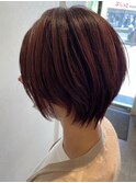 大人綺麗な艶感美髪 ハイライト ハイトーン ショートボブ