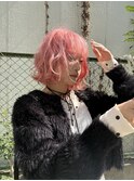 ハイトーン/ペールピンク/ペールカラー/ボブ/切りっぱなしボブ