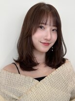 ノイカーム(noi Calm) 顔周りレイヤーカットくびれヘアミルクティーベージュカラー