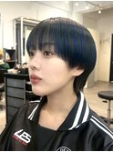 マニッシュショート×モードインディゴカラー