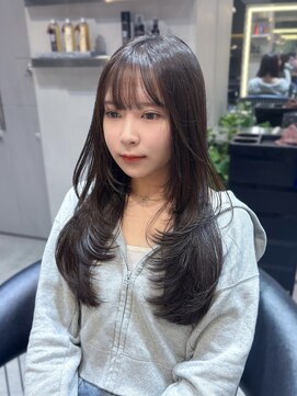 ロンドクロエ 横浜(Lond Chloe) ミニウルフレイヤーカット顔周りカット前髪カット韓国ロング