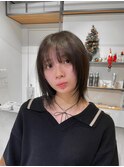 髪質改善縮毛矯正レイヤーカット顔周り前髪韓国ミニウルフ/銀座
